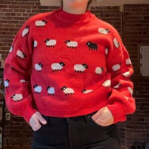 BB Dakota Vibrant Red Knit Top